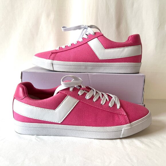 Women's Pony Pink and White Top Star Lo-Core Canvas Sneakers, Size 8.5, EC! - Picture 2 of 12